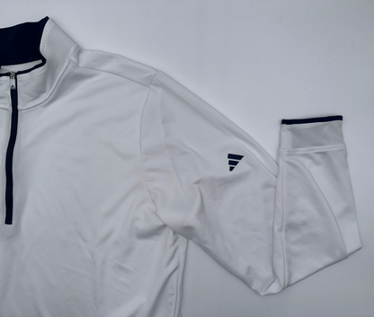 $70 Adidas Men’s Lightweight Half Zip Top - White - Large - New With Tags