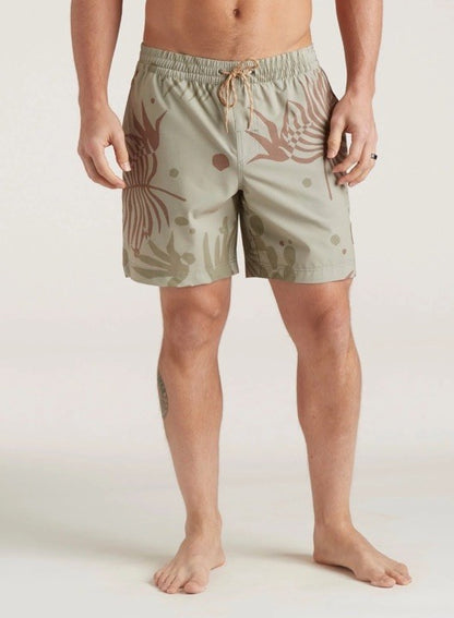 $59 Howler Brothers Men's Deep Set Boardshorts - Forest Natural - Large- New Tag