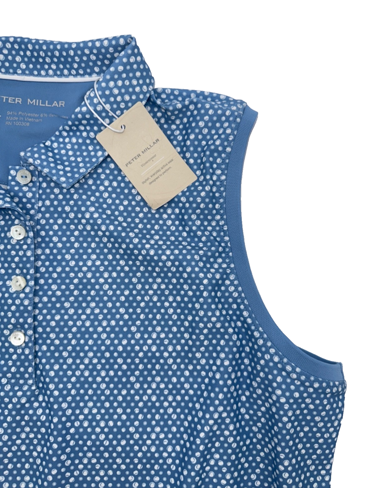 $85 Peter Millar Women's Short Sleeve Polo Shirt - Blue - XLarge - New