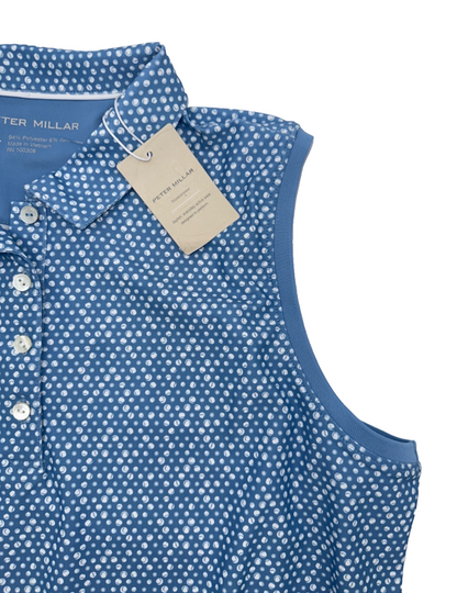 $85 Peter Millar Women's Short Sleeve Polo Shirt - Blue - XLarge - New