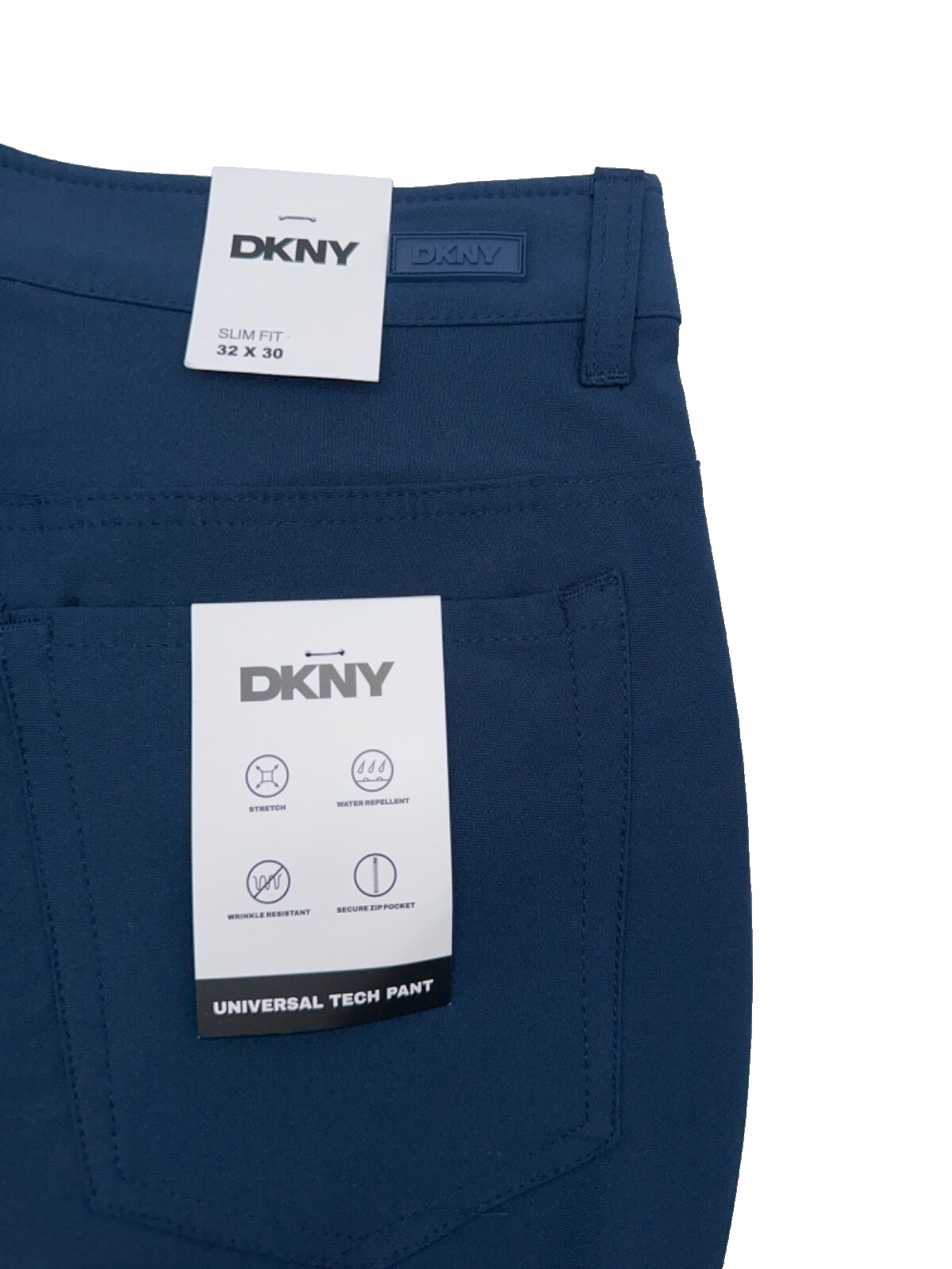 $90 DKNY Men’s Universal Tech Pant - Size 32W x 30L -Navy Voyager -New With Tag