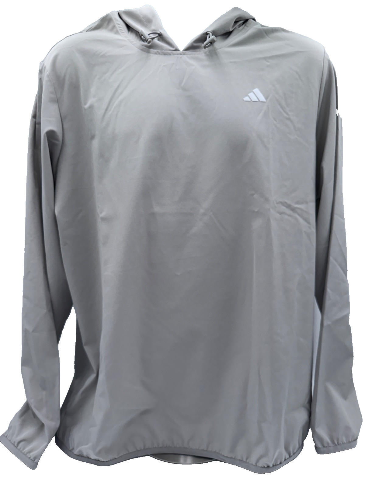 $70 Adidas Men's Woven Pull Over Hoodie - Grey - Medium - New With Tags