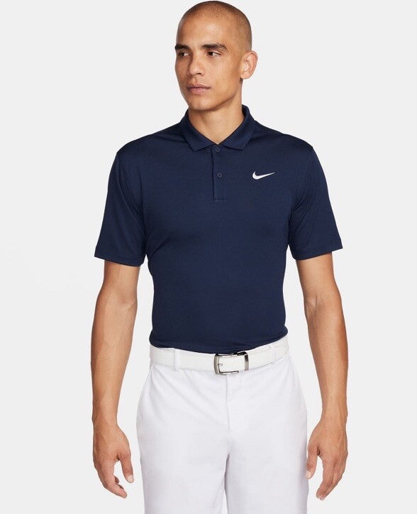 $50 Nike Men's Dri-FIT Golf Polo Shirt FZ5646 - Navy Obsidian- Medium - New Tags