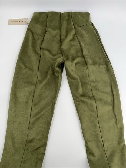 $119 Three Dots Women’s Sofia Front Seem Pull On Pants- Green Moss -Large -New