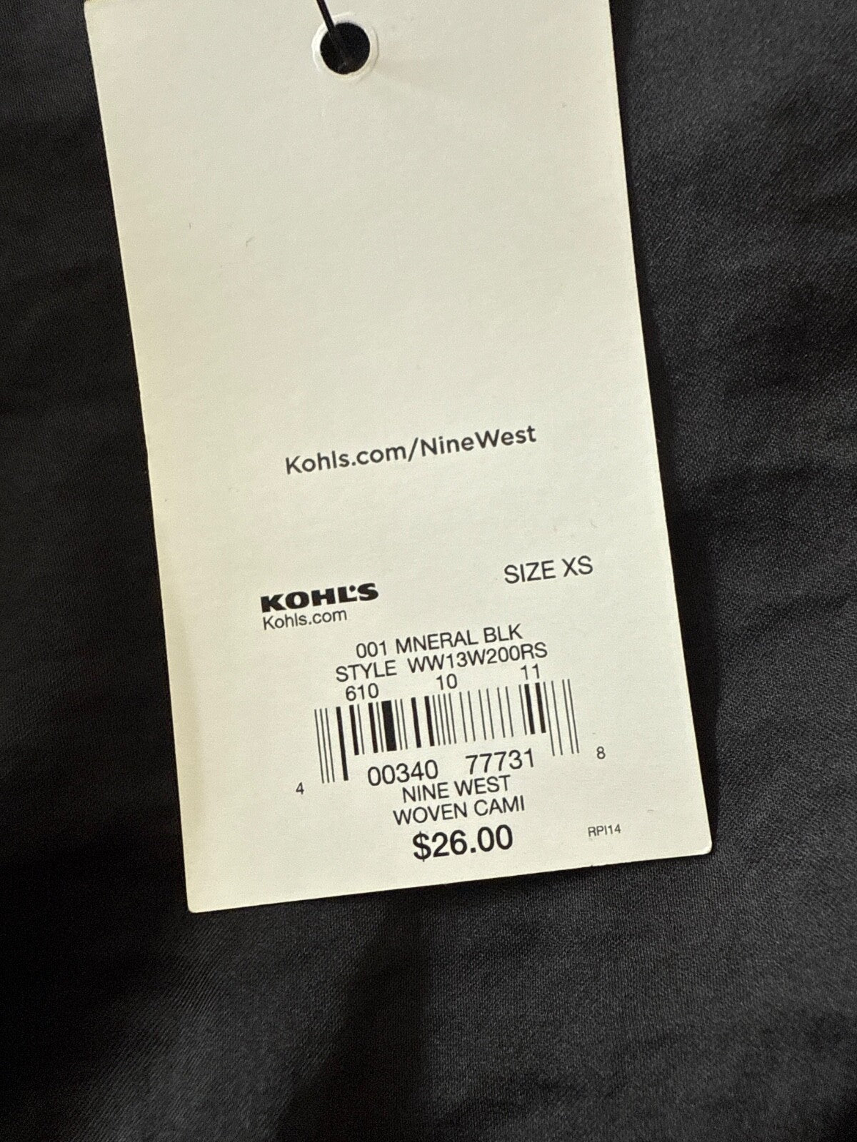 Nine West Women’s- Woven Cami- Black- XSmall- New With Tags