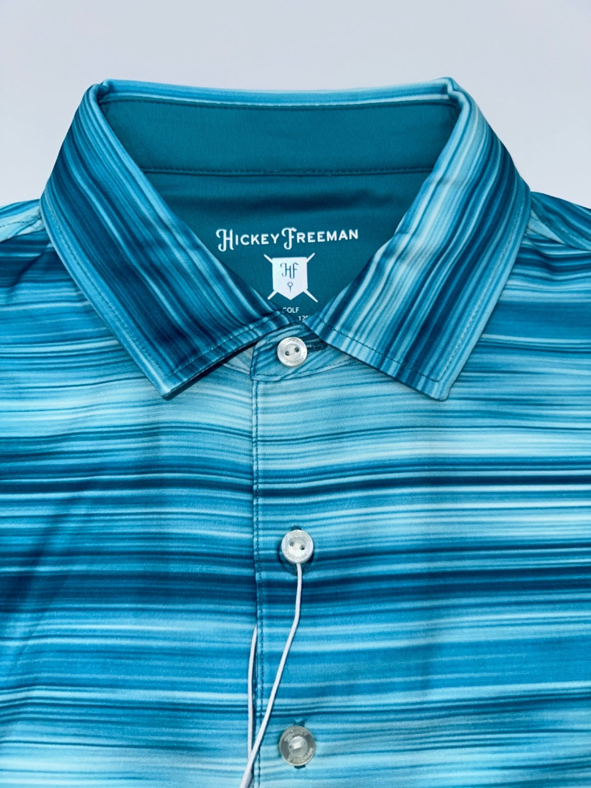 $94 Hickey Freeman Men's Golf Polo Short Sleeve Shirt - Aqua - Medium - New