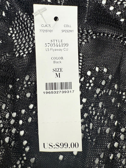 $99 WHBM Women’s-Lace Lightweight Cardigan- Black- Medium-New Tag