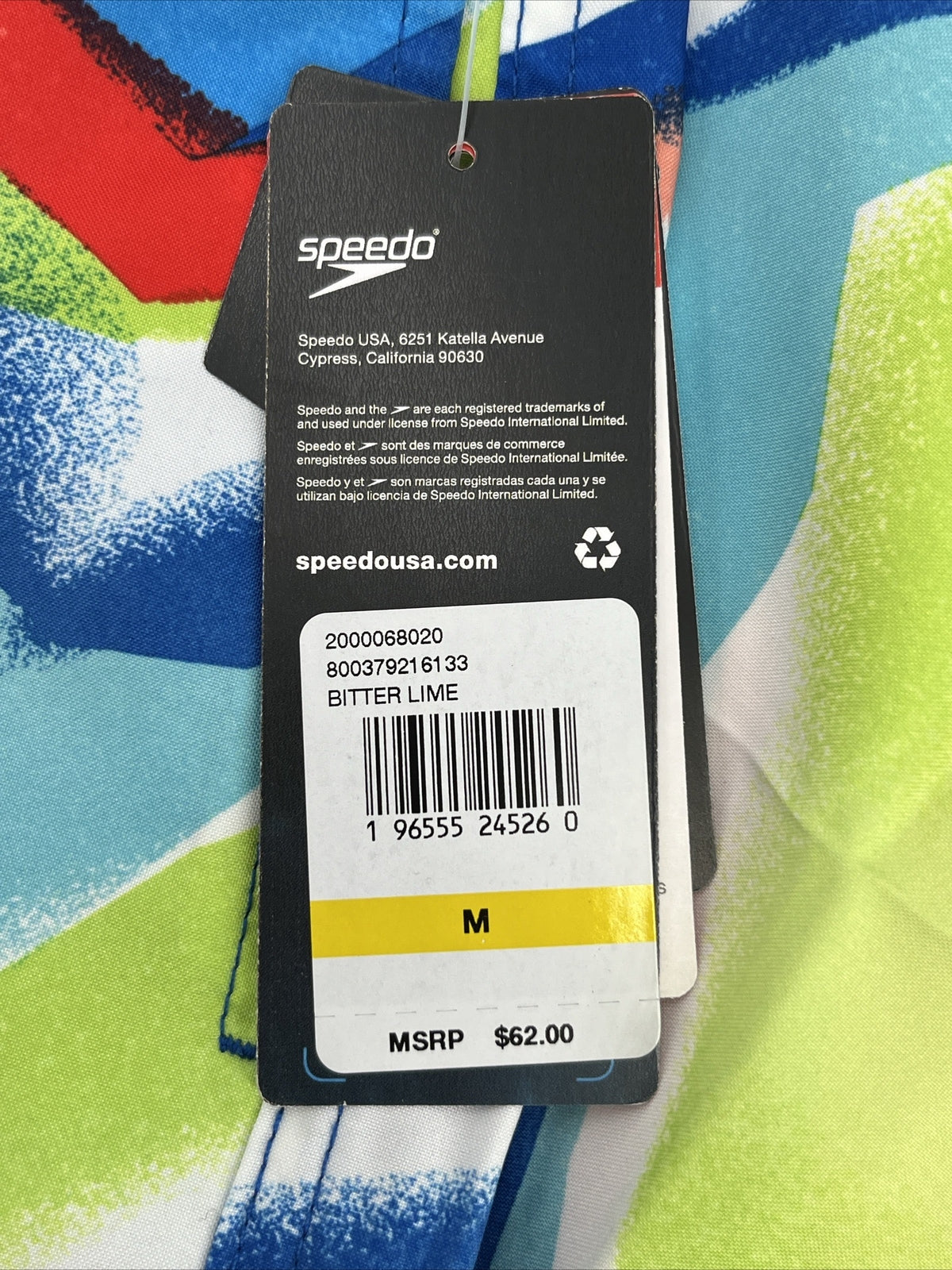$62 Speedo Men’s Bondi 9""  Comfort Stretch Lined Boardshorts-Multi-Medium-New