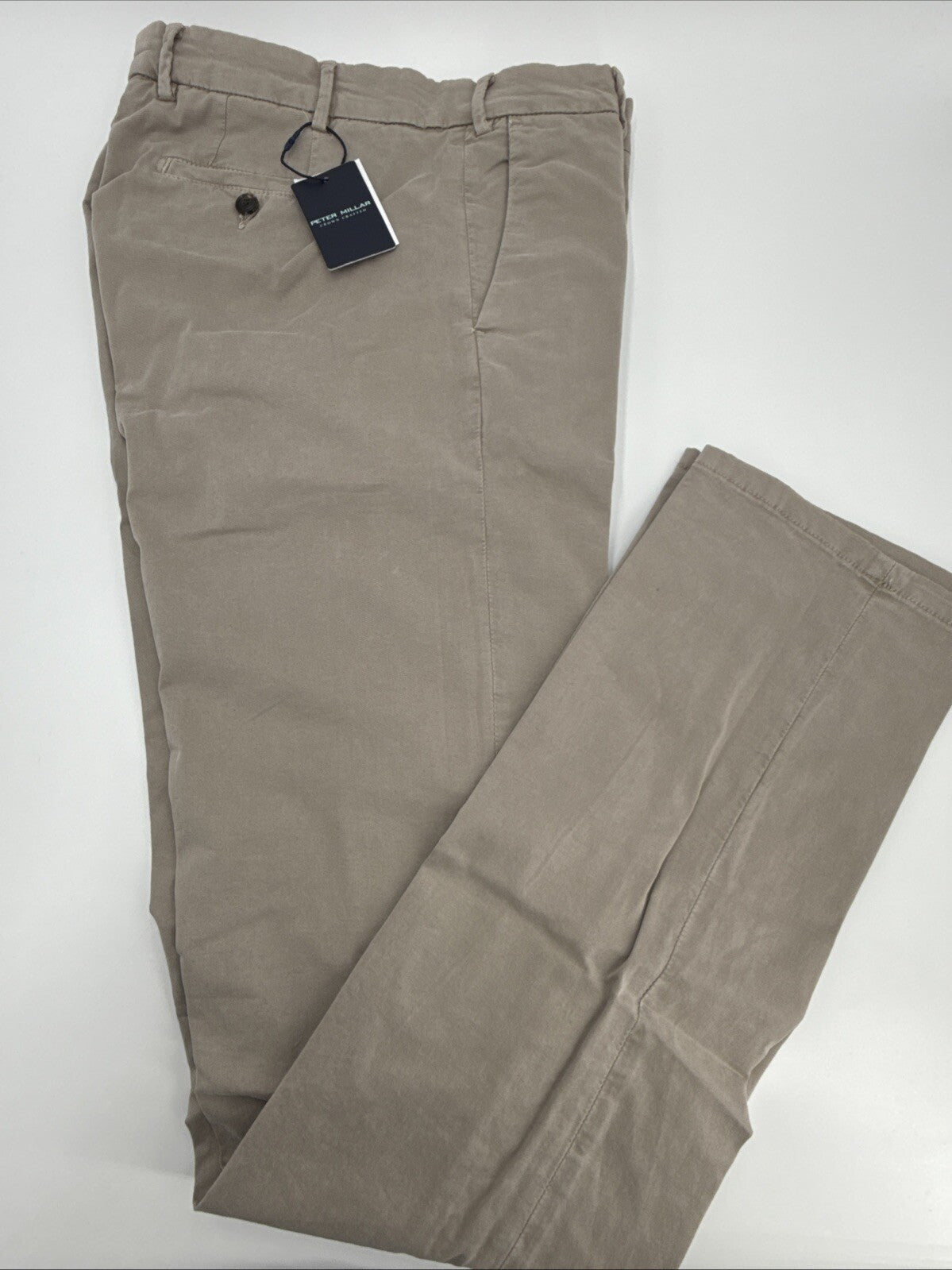 $198 PETER MILLAR CollectionMen’s ConcordeGarmentDyed Trouser Pants-Khaki-32W36L