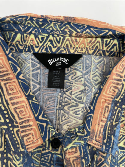 $66 BILLABONG Men's Patrick Short Sleeve Button Shirt- Multi - Large-New