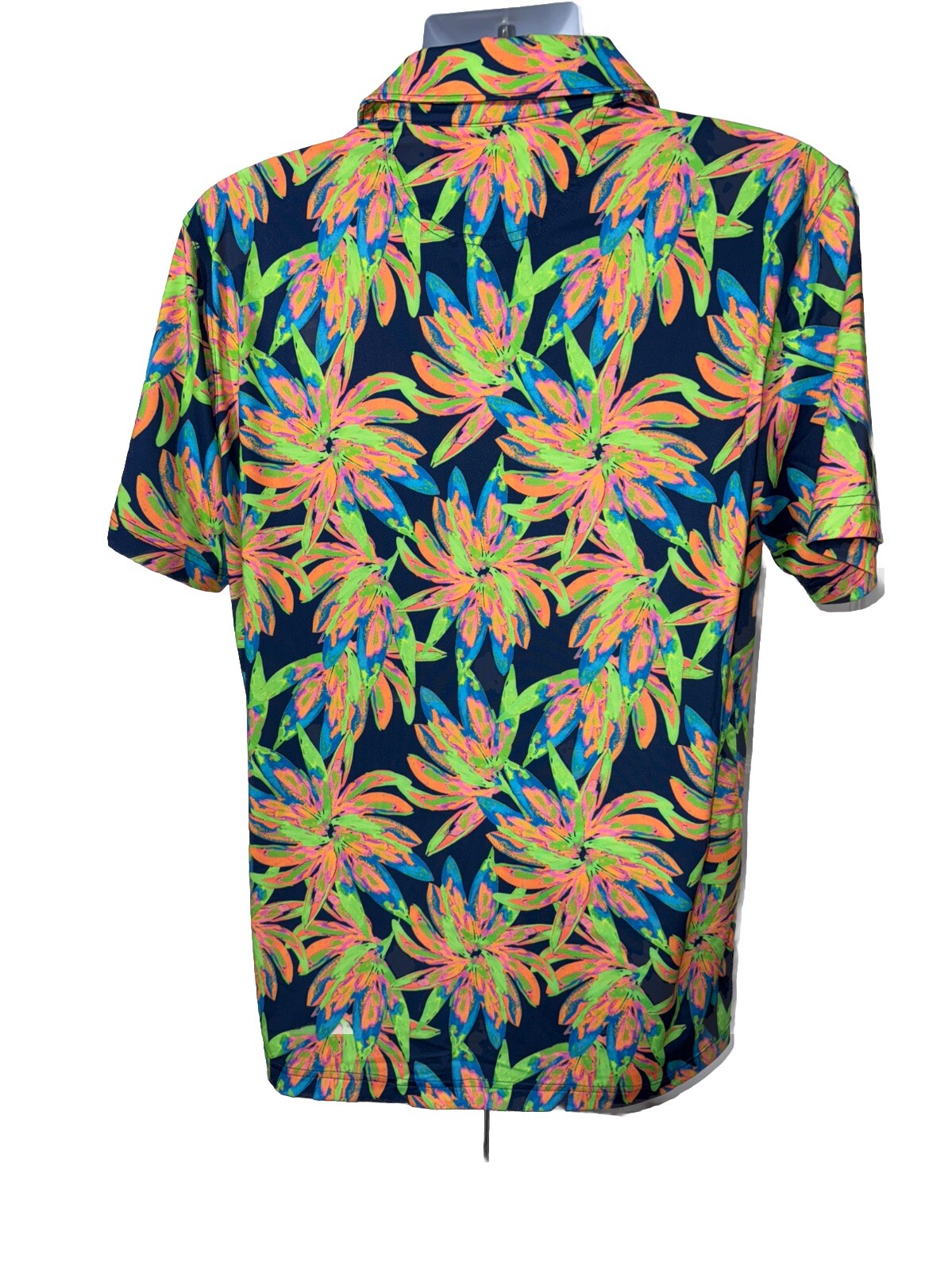 Chubbies Men's The Ocean Flower Performance Polo Shirt-Orange Multi-Medium-New