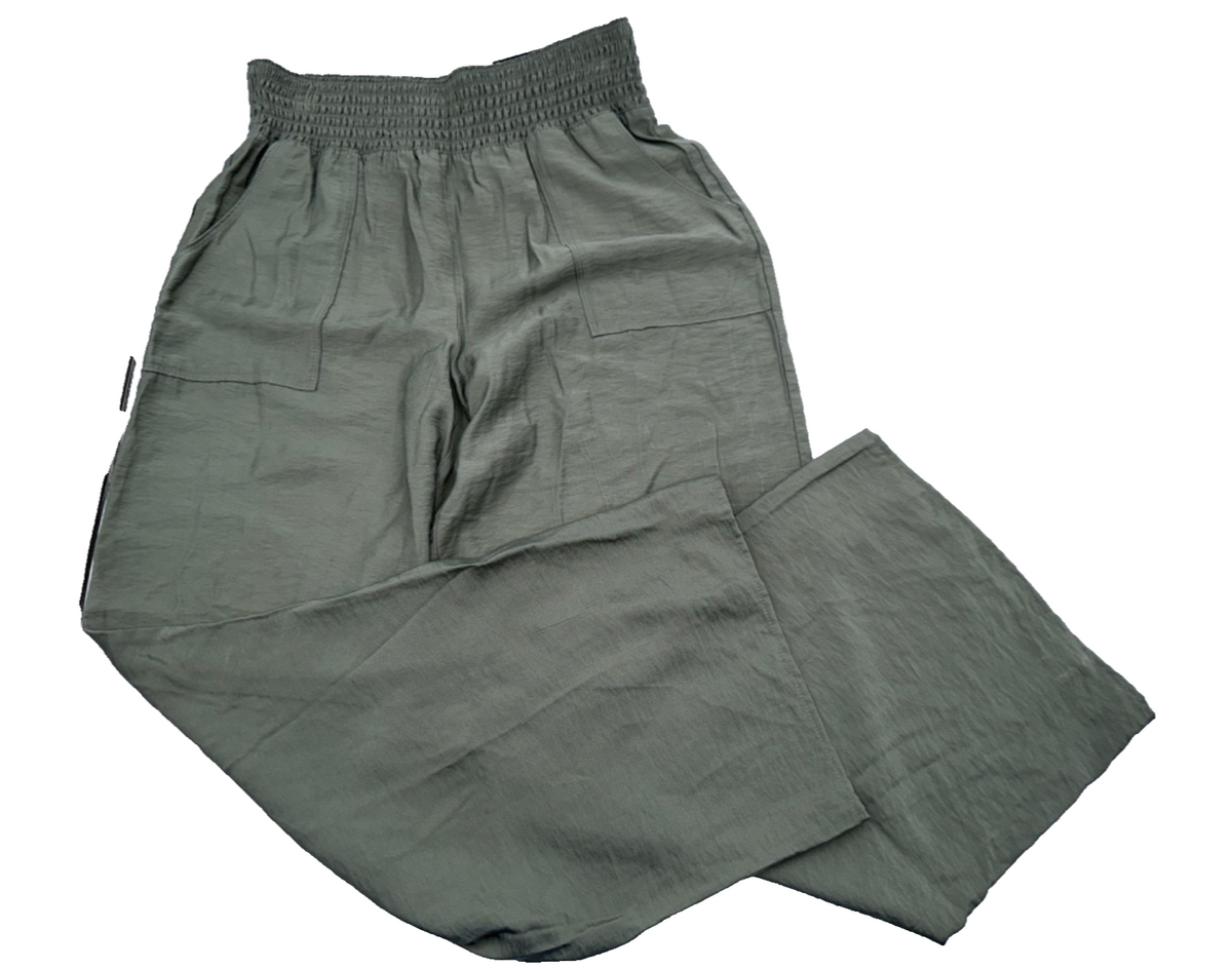 $45 Simply Vera VeraWang Women's High Waist Wide Leg Travel Pant - Olive-Medium