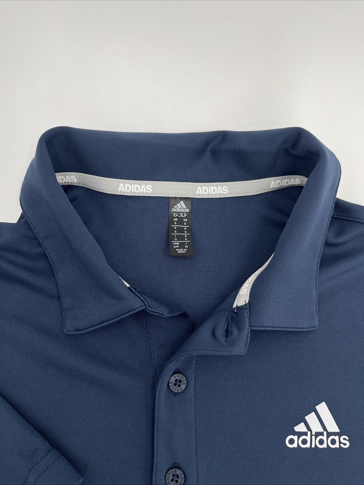 $65 Adidas Men’s Polo Shirt 3 Stripe Regular Fit Performance Golf-Navy-Medium