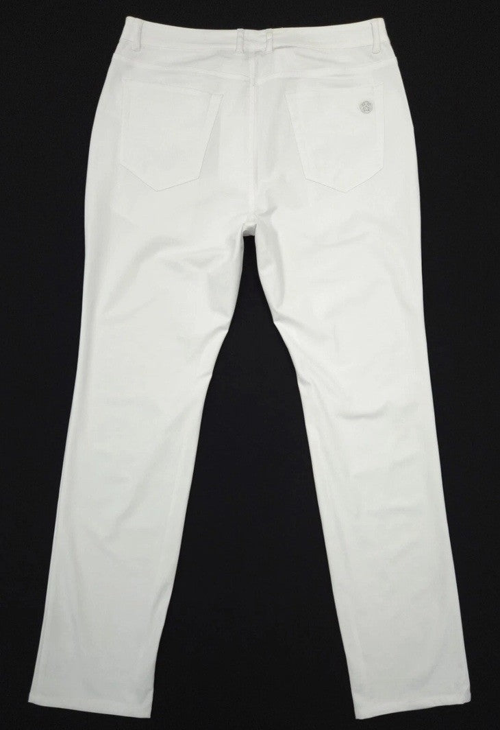 $185 G/FORE Men’s 36 Performance Stretch Tour 5 Pocket Pants-Snow White-34W-New