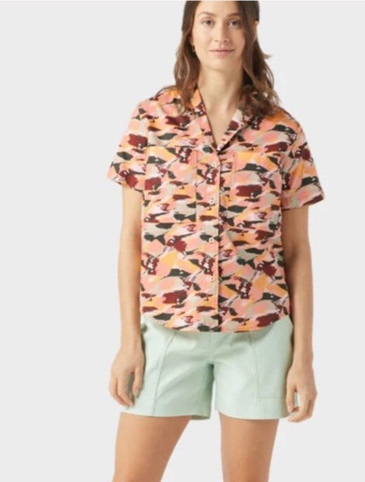 $109 Stio Women’s Marion Brush Stroke Camp Shirt Button Up-Size: Small- NWT