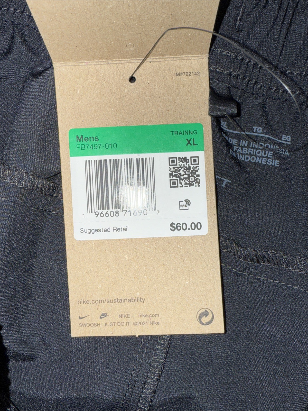 $60 Nike Form Tapered Versatile Pants Lightweight Jogger FB7497-Black-XLarge-New