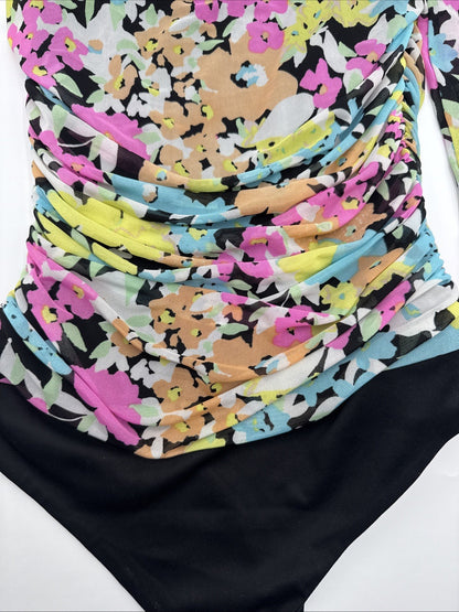 $68 AFRM Women’s-Long Sleeve Bodysuit-Sky Floral-Small-New Tag