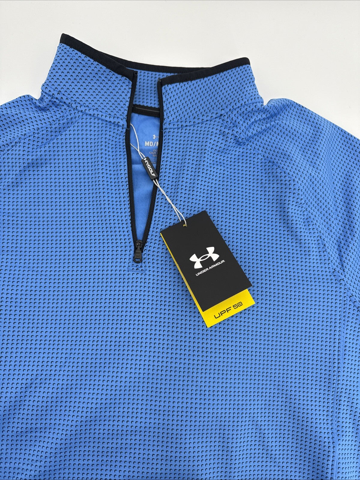 $75 Under Armour Men’s T2 Half Moons Print 1/4 Zip Golf Top - Blue- Medium -New