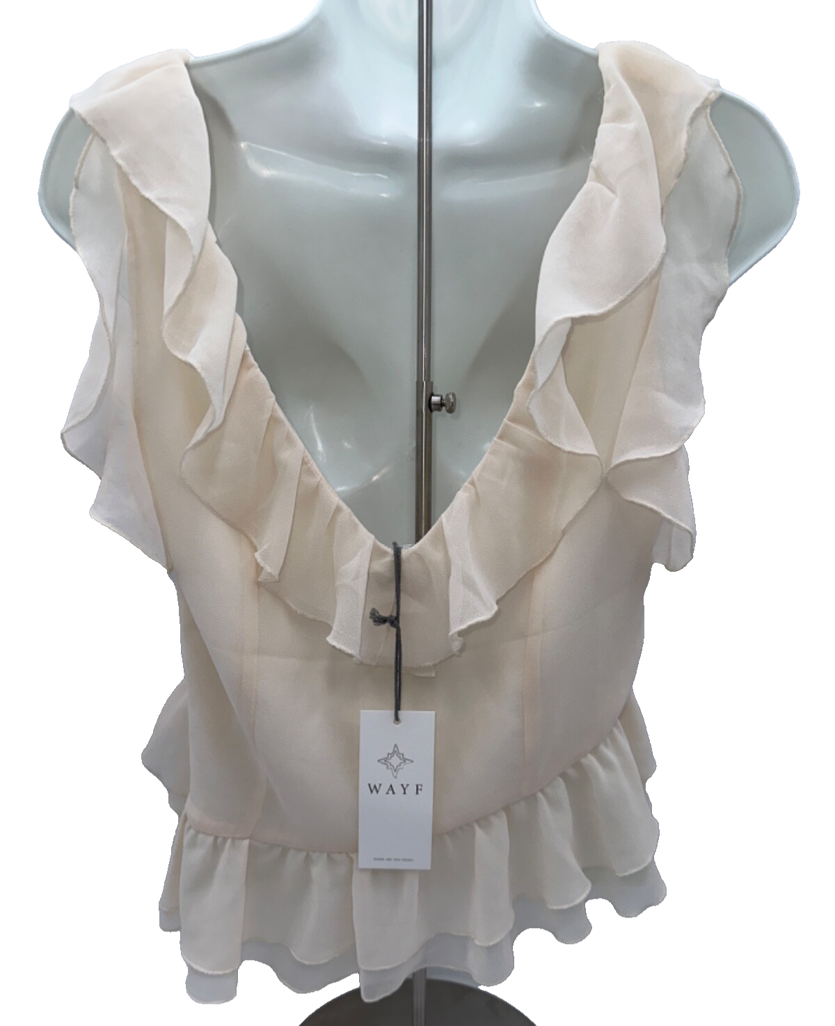 $68  Wafe Women's Polyester Ruffle Blouse - Peach - Small - New With Tags