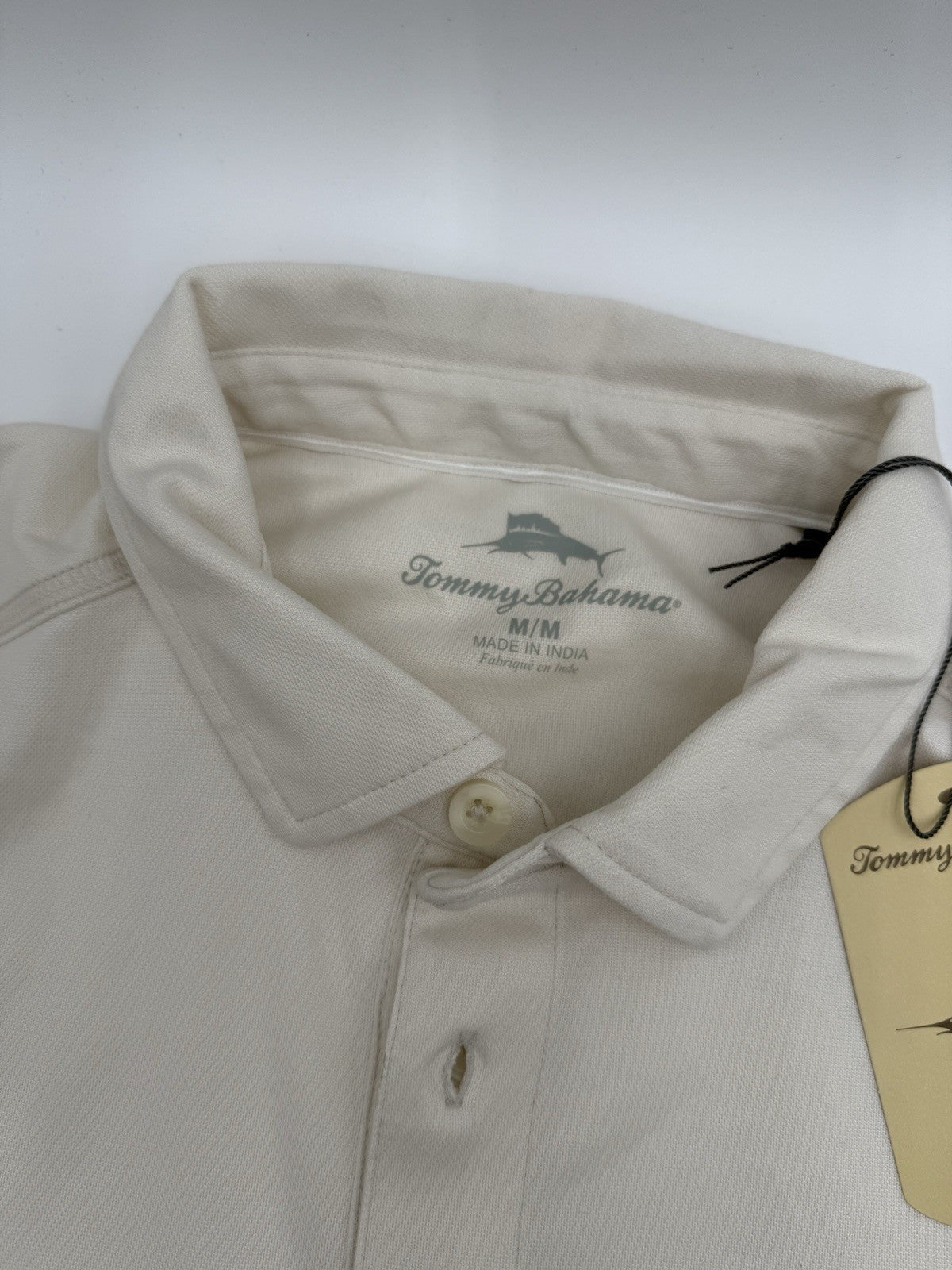 $100 Tommy Bahama Men’s Playa Soft Polo Shirt - Coconut Cream -Medium-NEW