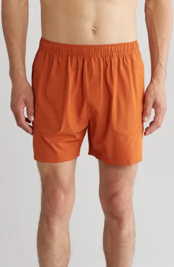 Tec One Explorer Men’s Adventure Shorts 5” - Orange - Medium - New With Tags