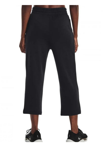 Under Armour Women’s Rival Terry Flared Crop Pants- 1377000 - Black- Medium-New