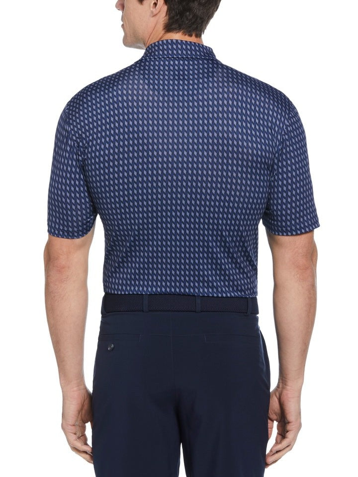 $80 Callaway Men's Textured Chevron Geo Polo Shirt-Navy- Medium - New With Tags