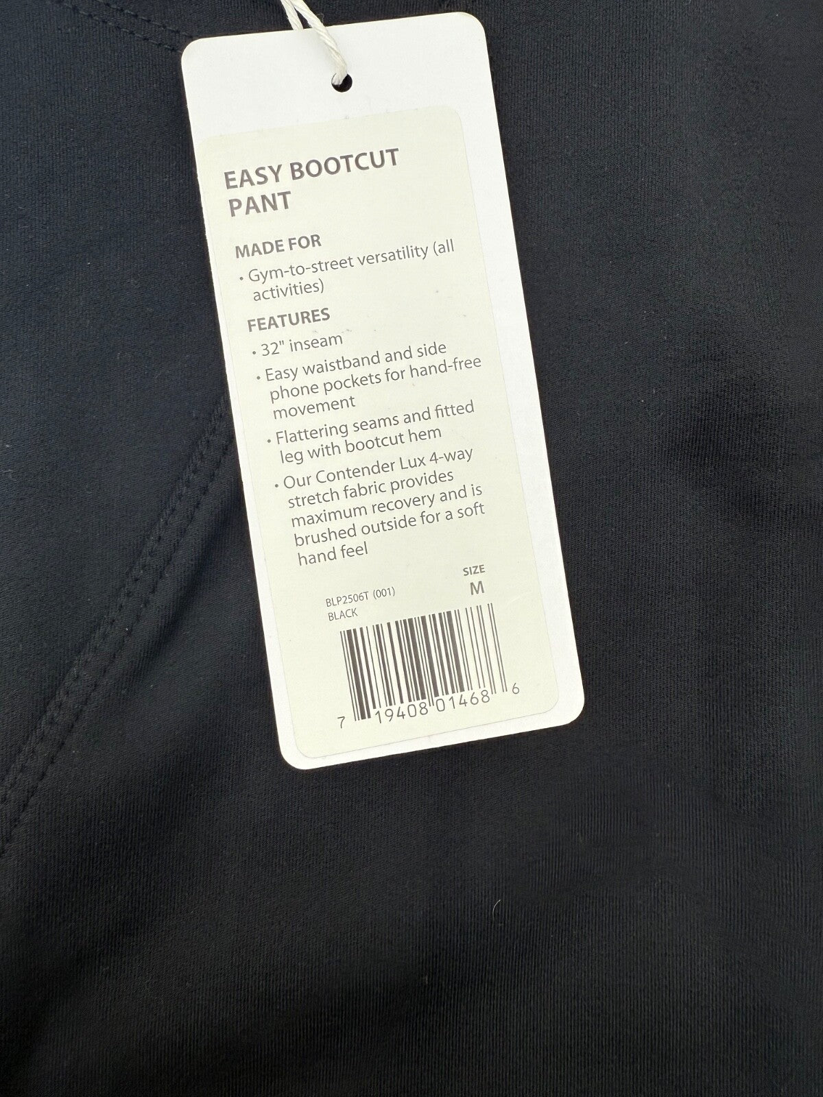 $74 Balance Collection Women’s-Easy Stella High Rise Pocket Pants- Black- Medium