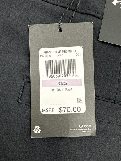 $70 Under Armour Men’s Wicking Golf Flat Front Pants -Black - Size: 32W 32L -New
