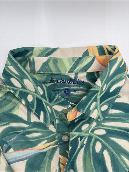 $65 Chubbies Men's The Frond Of You Range Polo Shirt-Multi-Medium-New Tag