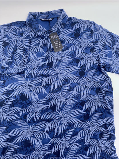 $95 TRAVIS MATHEW Men’s Mountain Down Cotton Blend Golf Polo-Estate Blue-Small