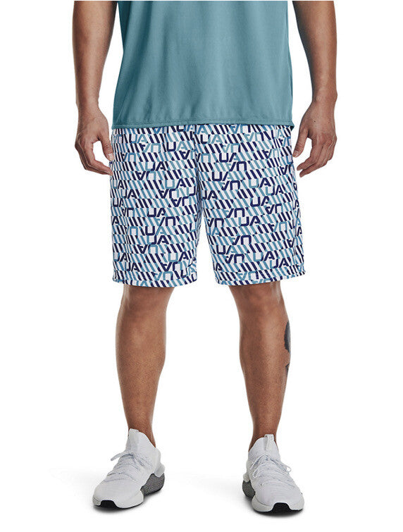 Under Armour Men’s Tech Printed Shorts - -White Blue-Small -NWT $35