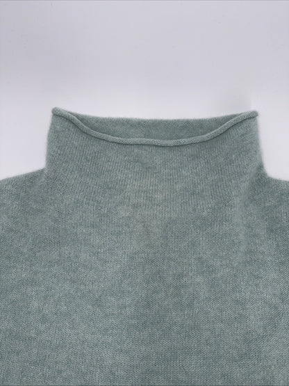 Telluride Clothing Company 2 Ply Cashmere Funnel Neck Sweater-Pistachio-Medium