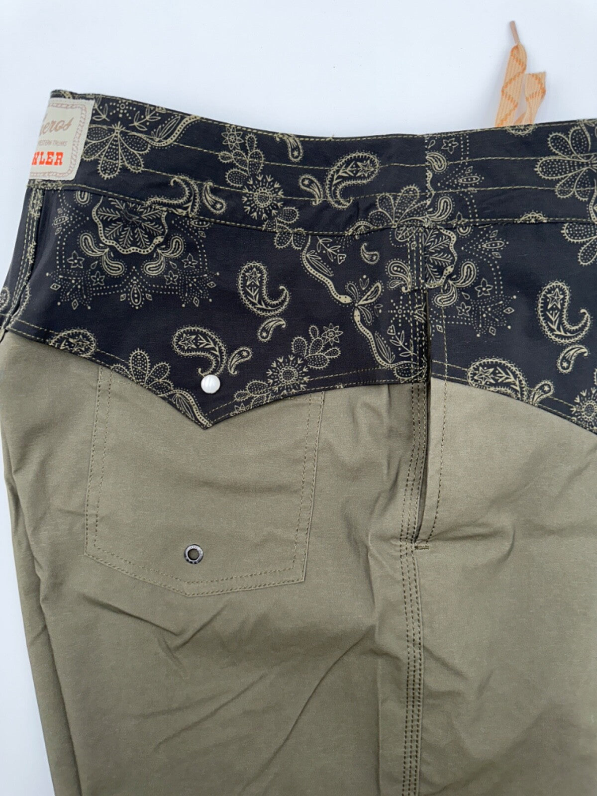 $60 Howler Bros Men’s Vaquero Boardshorts 8” - Bandana Dark Olive- Size 30W-New