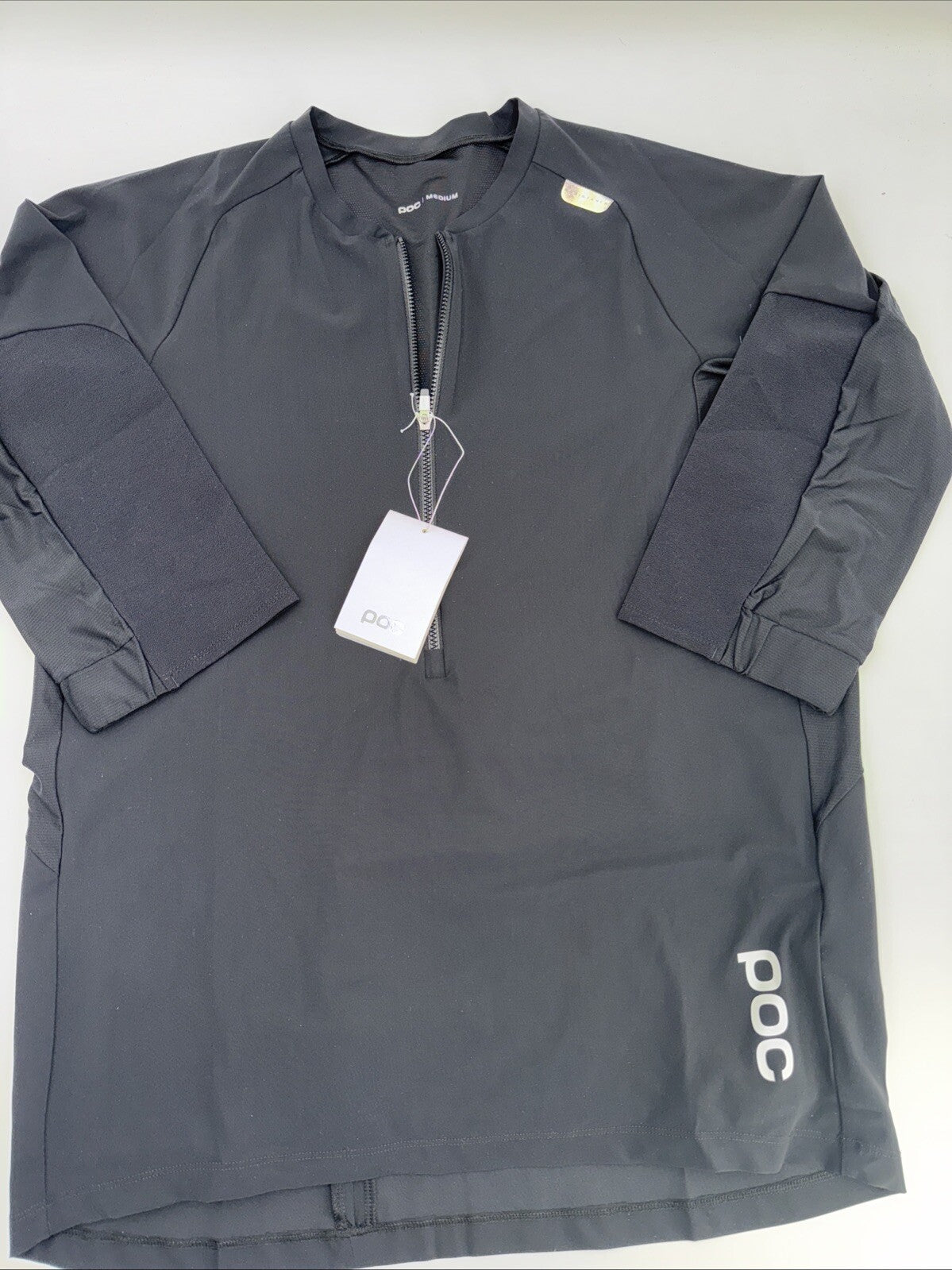 $160 POC Men’s Resistance Enduro Cycling Jersey Zip Neck 3/4 Sleeve-Black-Medium