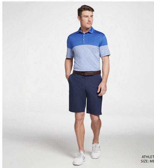Walter Hagen Men’s Perfect 11 Colorblock Polo Shirt- New Cobalt - Medium- New$70