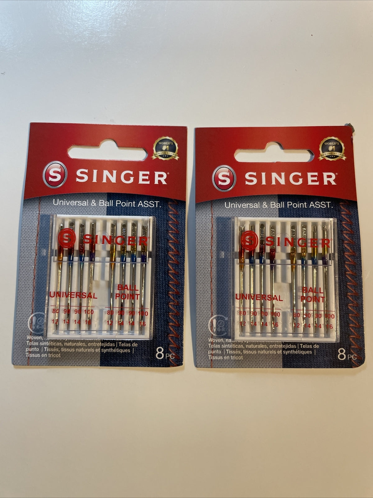 (2) SINGER 04800 Universal Regular Point and Ball Point Sewing Machine 16Needle