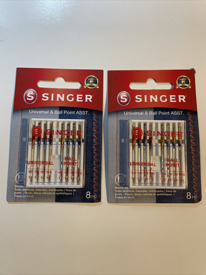 (2) SINGER 04800 Universal Regular Point and Ball Point Sewing Machine 16Needle