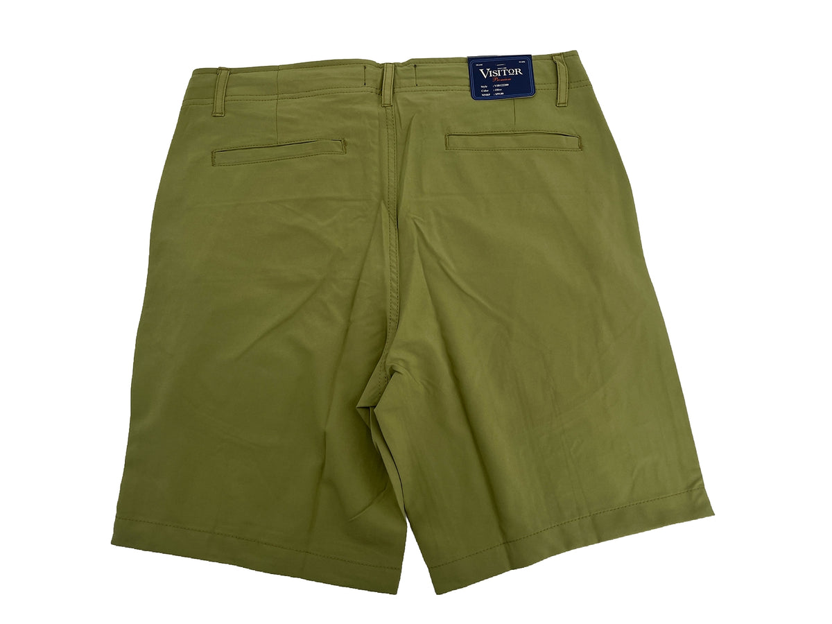 $59 Visitor Men’s Dressy/Casual Micro Light Comfy Shorts -Olive Green-Size: 30”