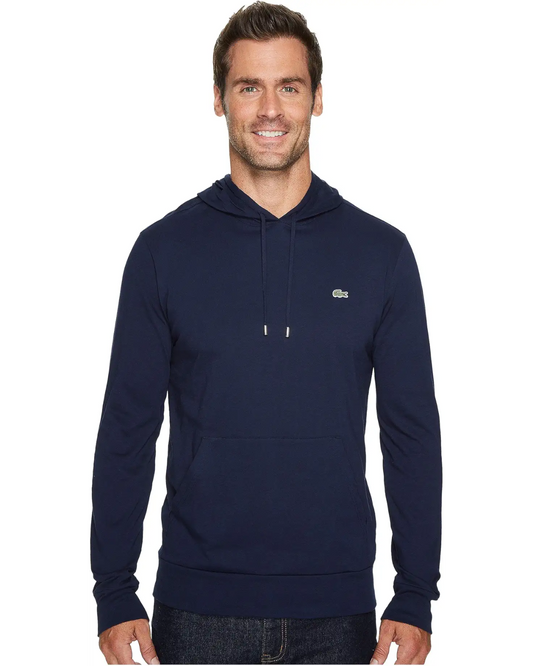 $110 Lacoste Men’s Jersey T Shirt Hoodie - Navy Blue - XLarge - New With Tags