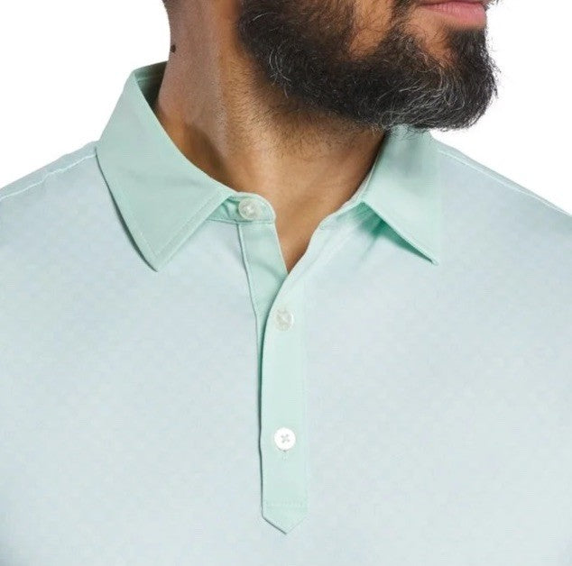 $78 FootJoy Men’s Golf Checker Jaquard Polo Shirt- Pistachio- Size Large-New