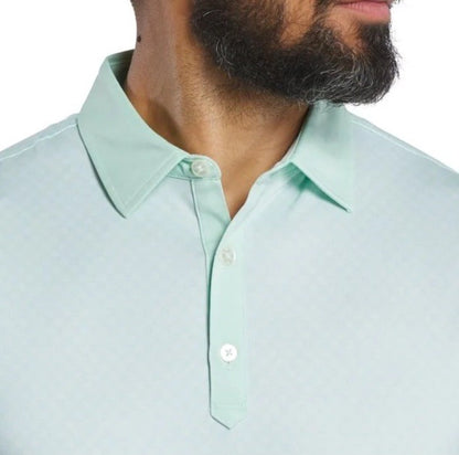 $78 FootJoy Men’s Golf Checker Jaquard Polo Shirt- Pistachio- Size Large-New