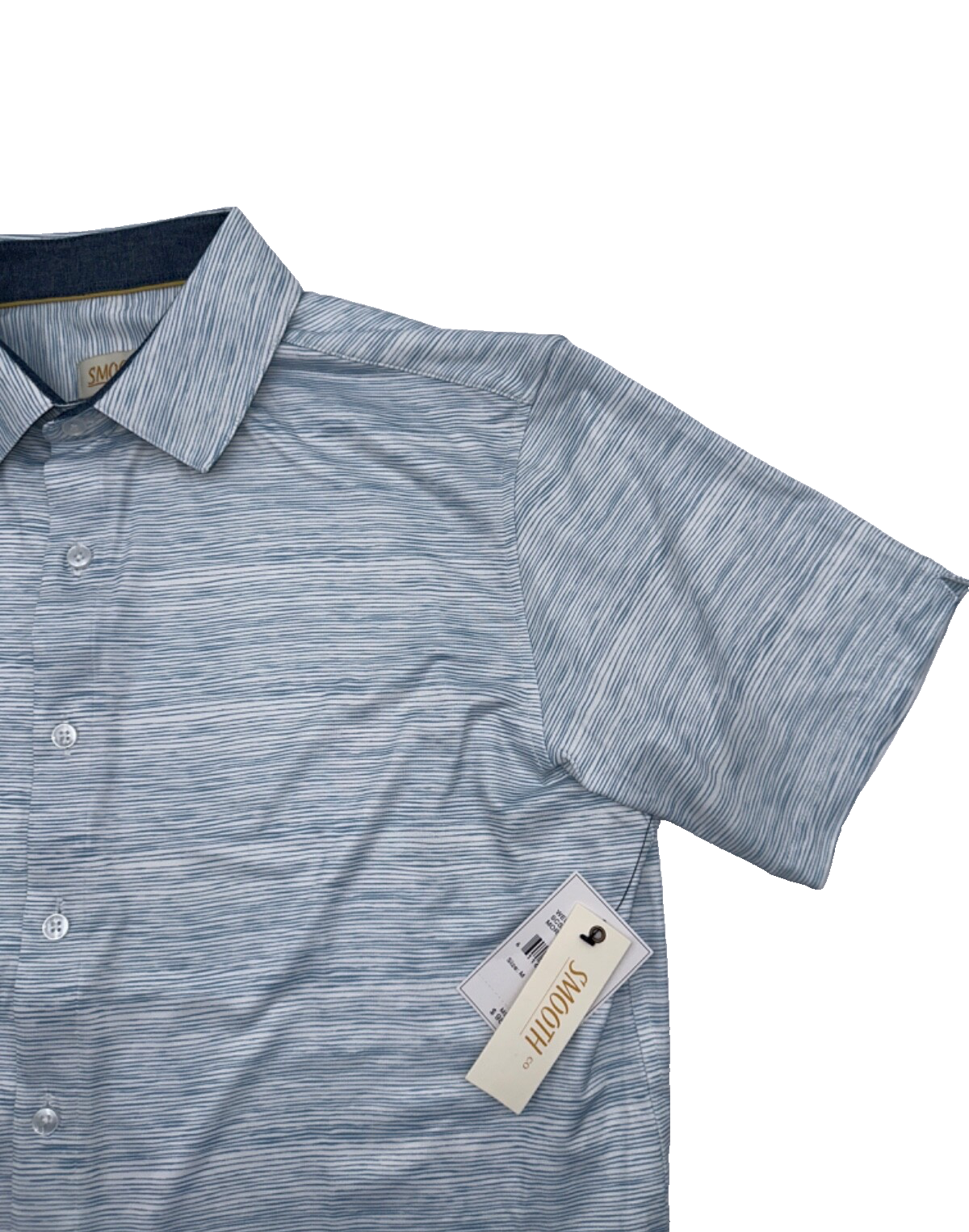 $98 Smooth Co Men's Westside Stripe Button Down Shirt - Morning Sky-Medium-New