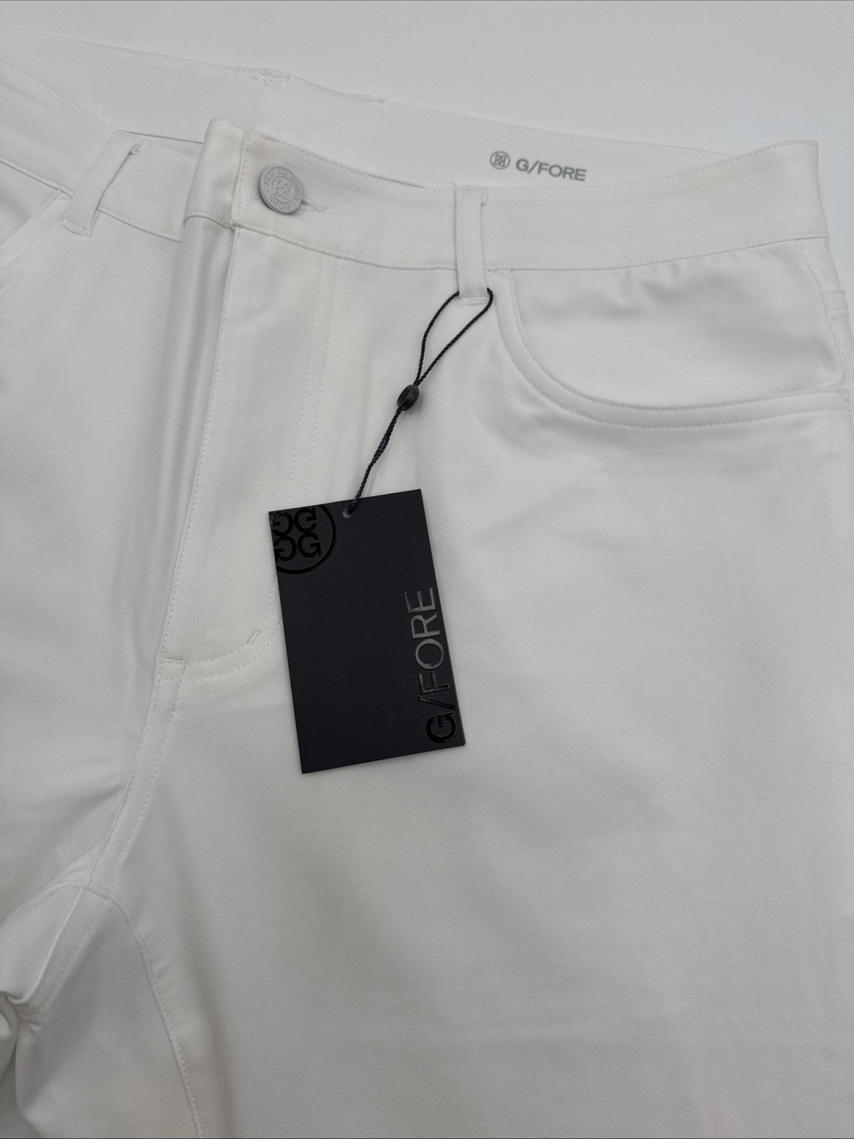 $185 G/FORE Men’s 36 Performance Stretch Tour 5 Pocket Pants-Snow White-34W-New