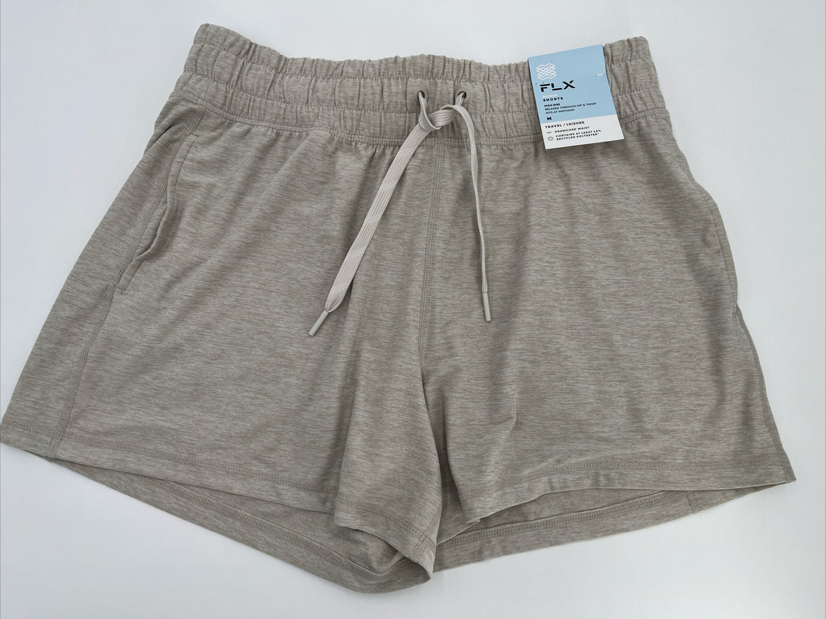 FLX Women’s Wander Soft Leisure Shorts - Ivory Silk - Medium - New Tag $35