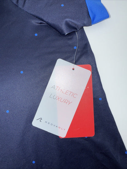 $110 Redvanly Men’s Ramey Golf Performance Polo Shirt-Midnight Navy-Medium-New