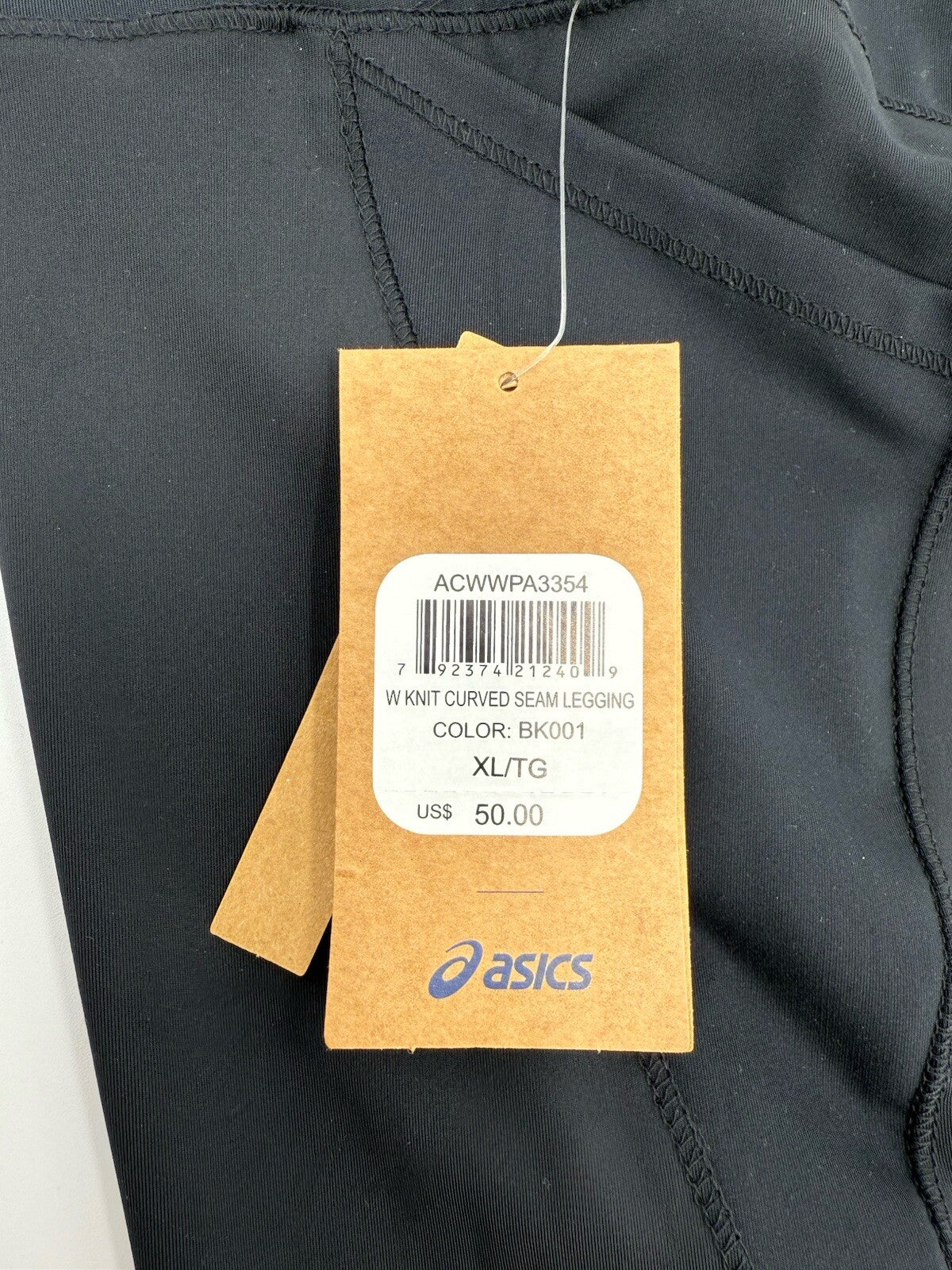 ASICS Women’s Expanse Curved Seam Active Leggings- Black- XLarge - New Tags