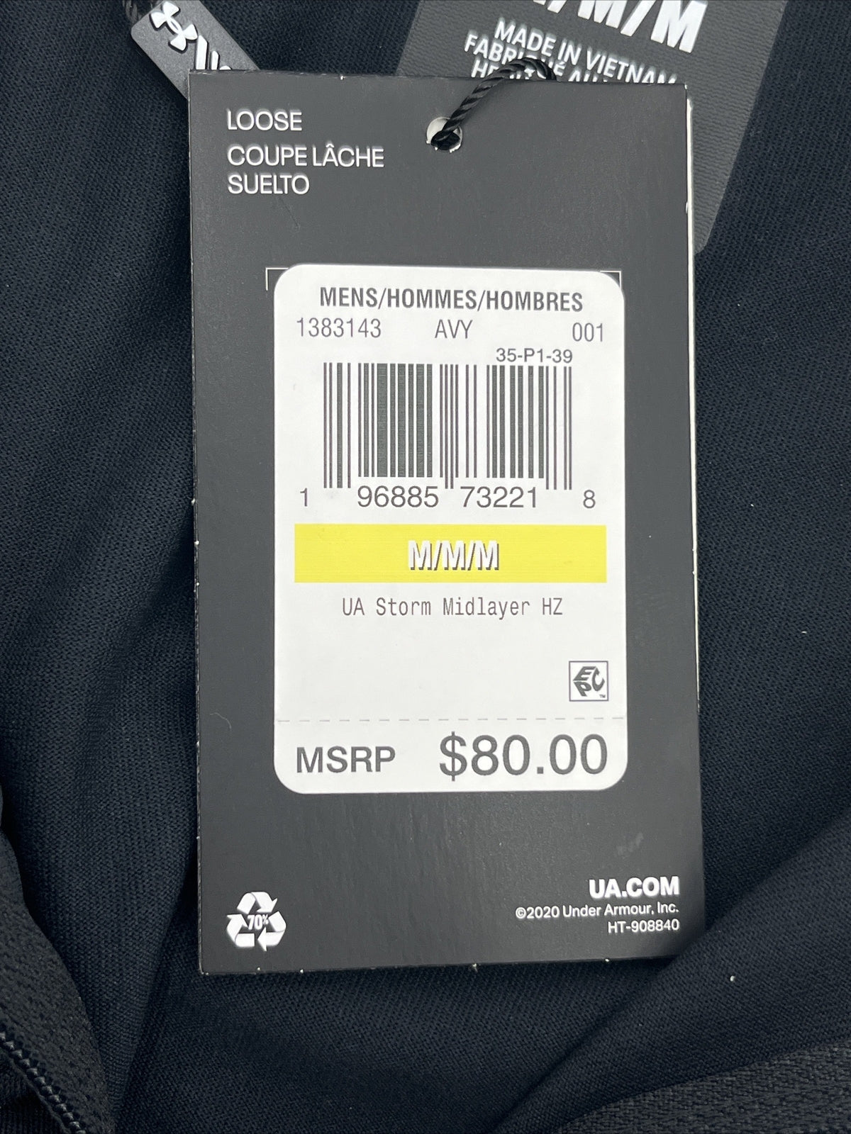 Under Armour Men’s 1/2 Zip Storm GOLF Sweatshirt-Black-MEDIUM- New-MSRP $80
