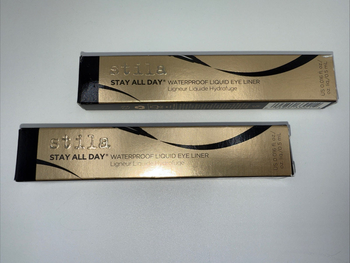 2 PACK Stila Stay All Day Waterproof Liquid Eye Liner “Intense Black” Full Size
