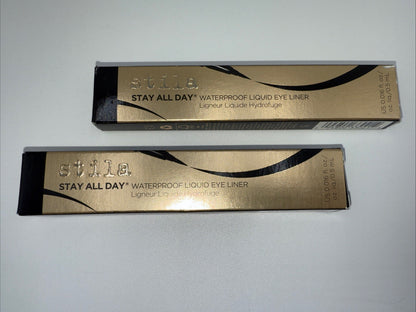 2 PACK Stila Stay All Day Waterproof Liquid Eye Liner “Intense Black” Full Size